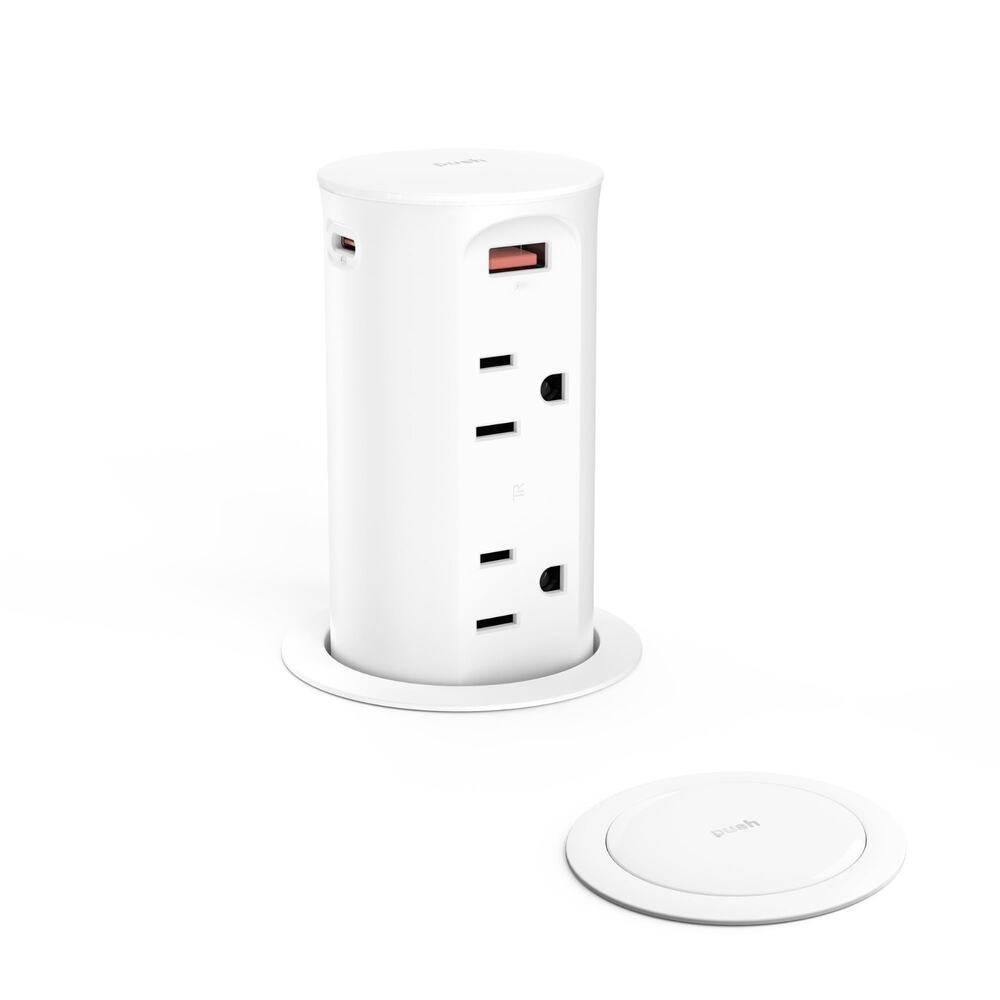 2.5 Inch Hole Pop up Outlet for Countertop,20W USB C,4 USB Ports,4 Outlets 15Amp
